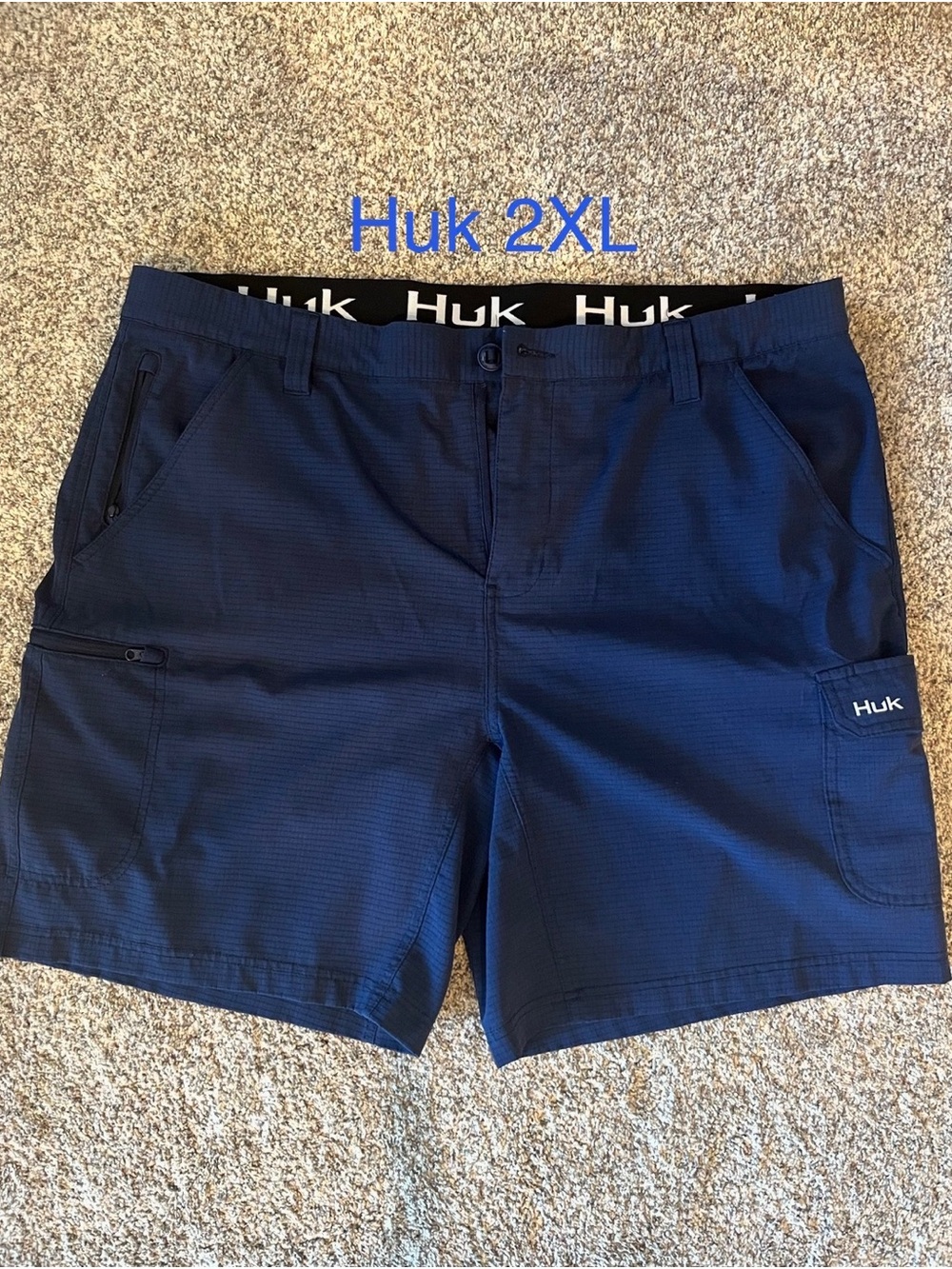 Huk Men's Navy Fishing Cargo Shorts